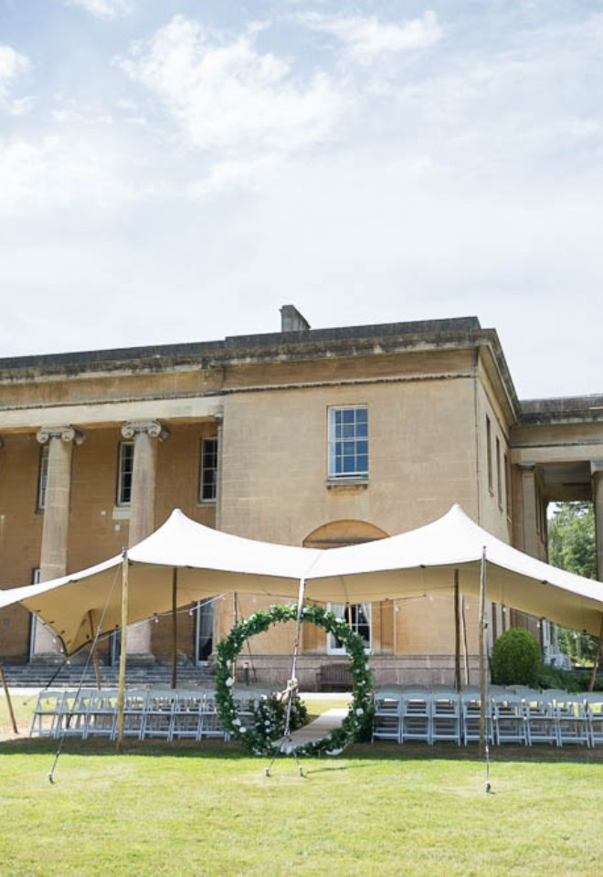 Outdoor Ceremony in Front of the House 