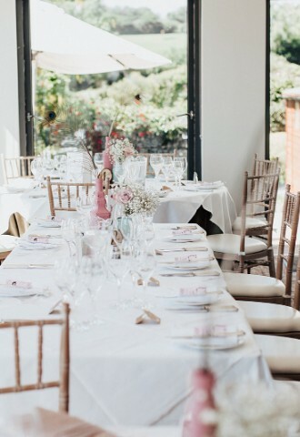 Wedding breakfast set up