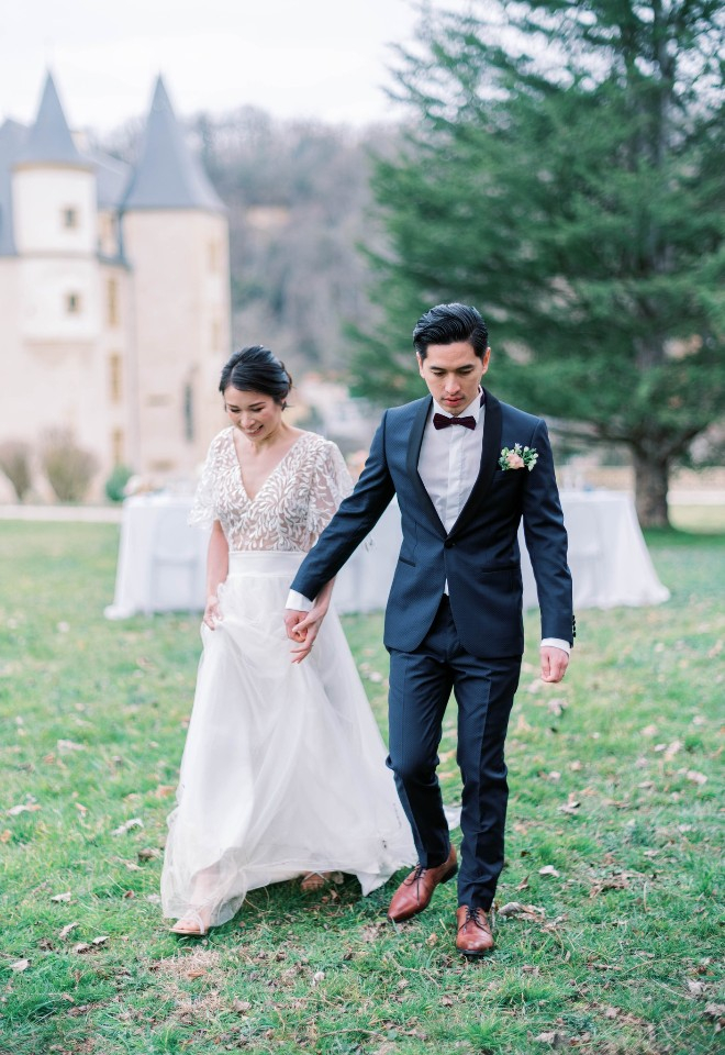 Chateau de Saint Martory bride & groom, wedding venue in France