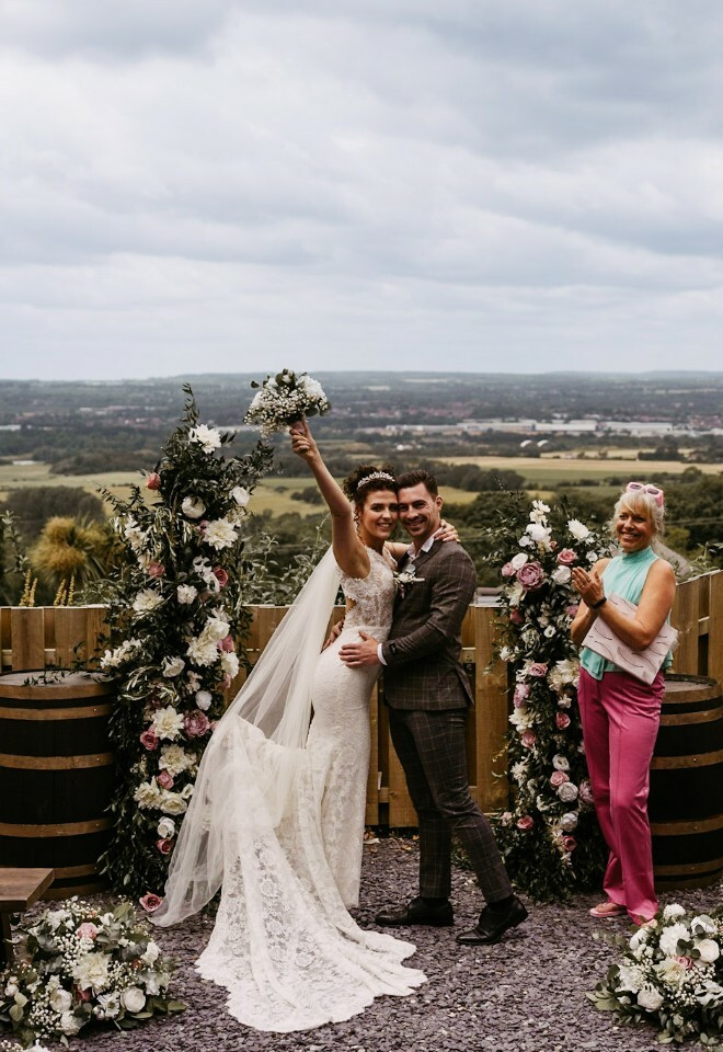 Outdoor ceremony with views of countryside