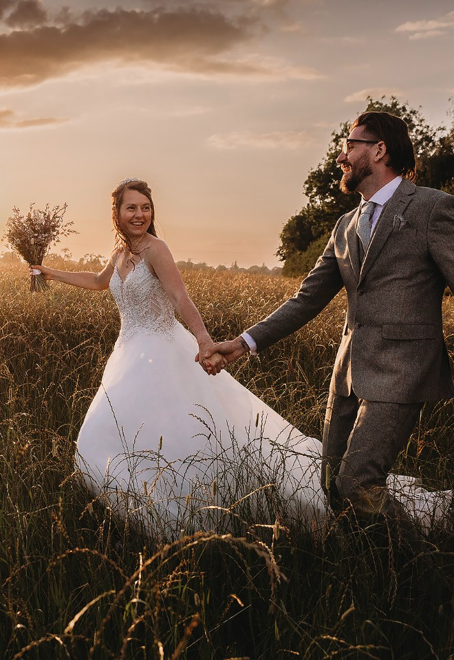 Running through wheat fields