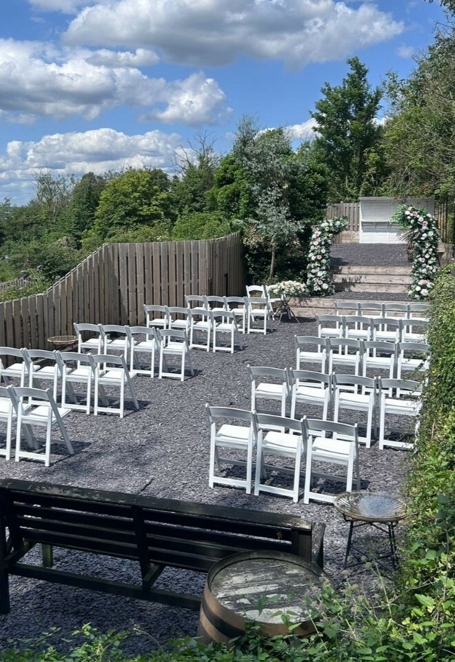 Garden wedding ceremony at Edenwood Place