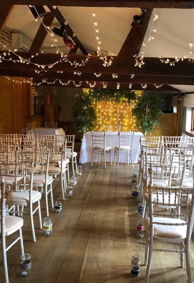 Ashby room at hall Farm Hotel converted barn civil ceremony room