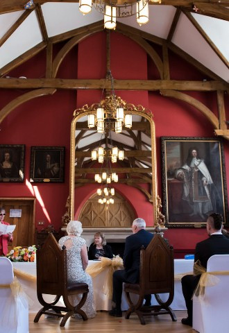 Bride and groom at the Wokingham Town Hall wedding ceremony