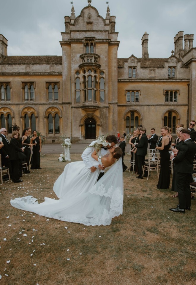 Back lawn wedding ceremony