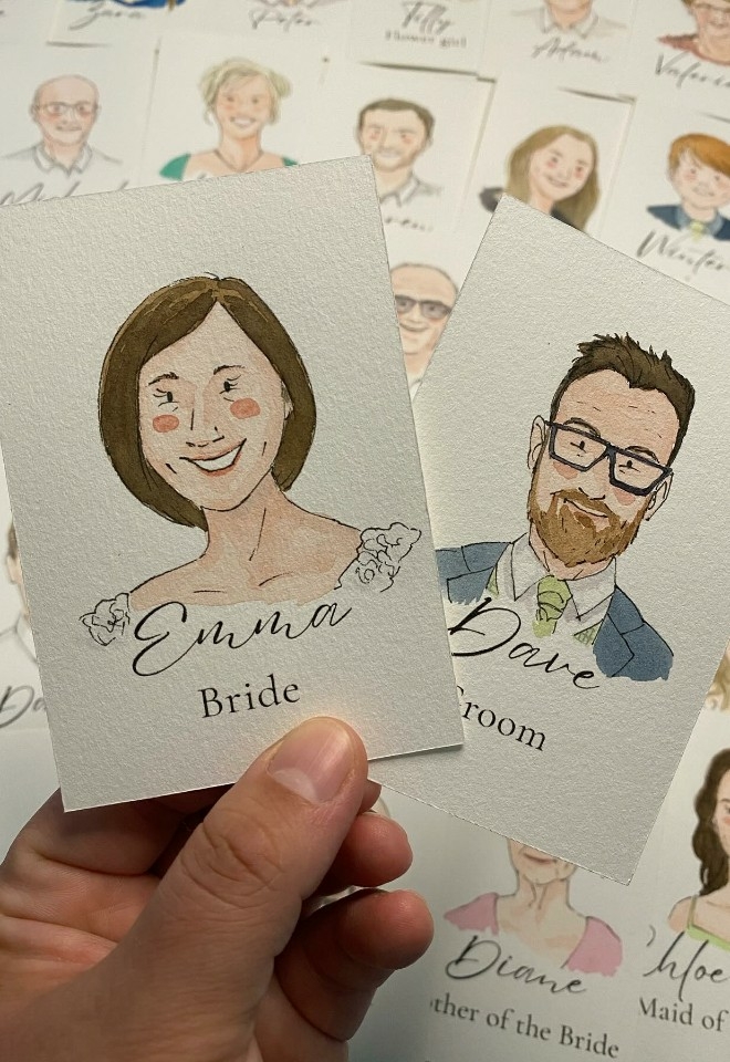 Illustration by Kiwi, bride & groom illustrations, Oxfordshire weddings