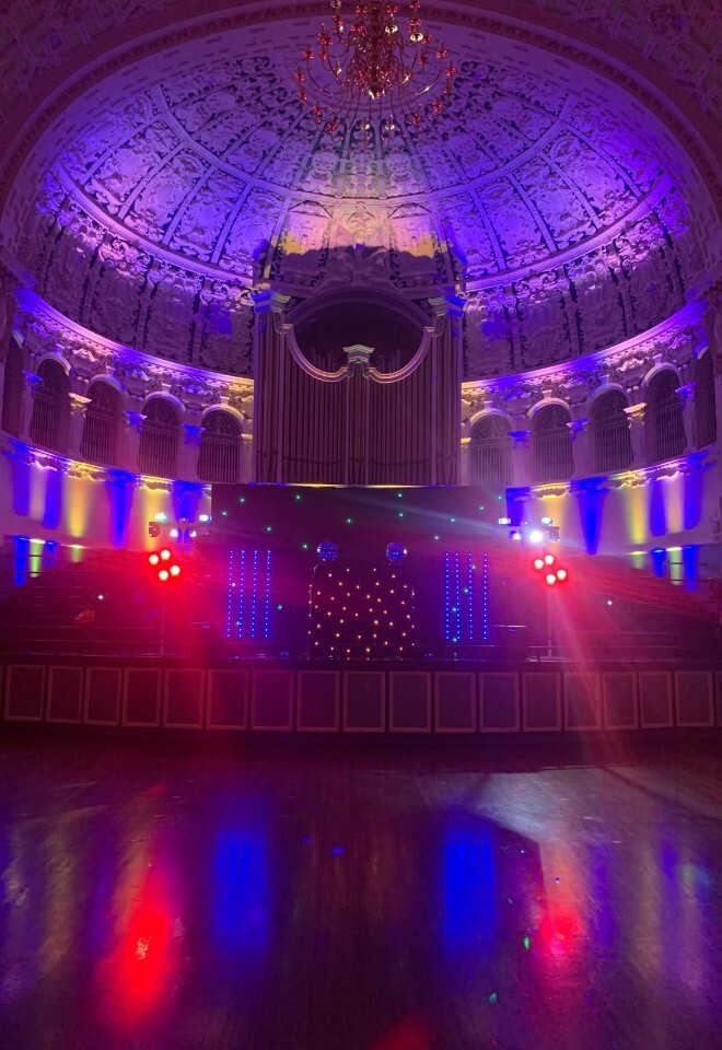 Dave Seamer Disco At Oxford Town Hall, Large Venue Disco Set Up #oxfordtownhall #weddingvenue #largedisco #weddingdj #oxfordshiredj