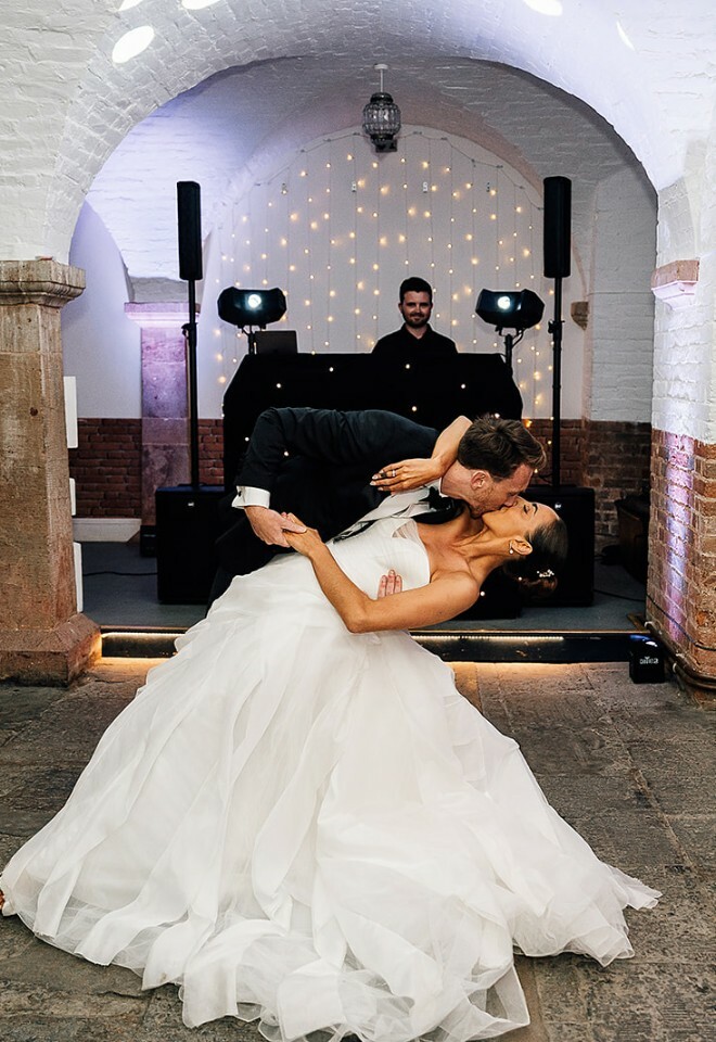Couple dancing in The Vaulted Undercroft