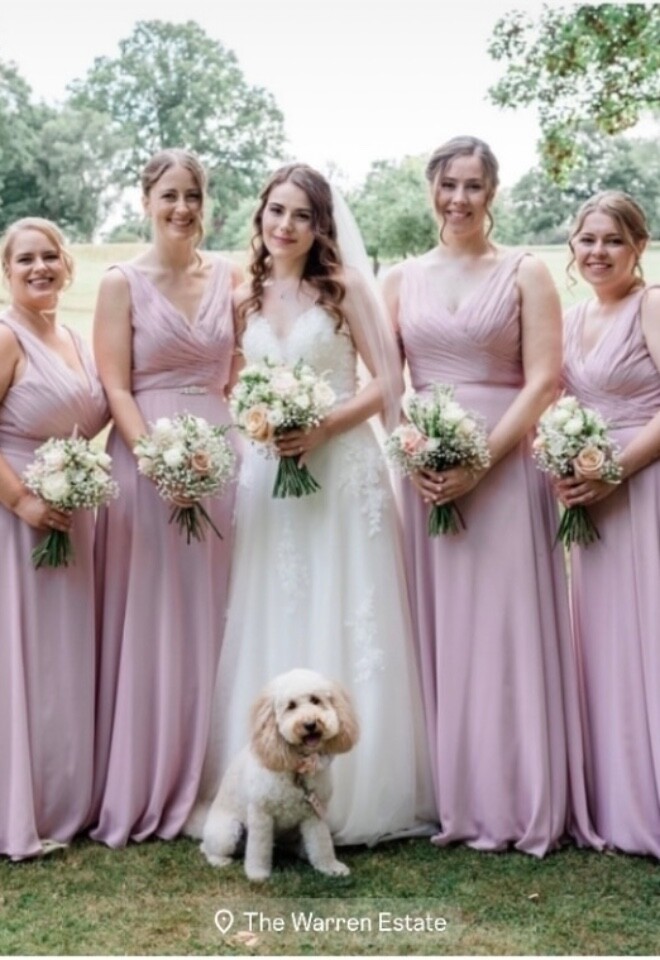 Emma and her bridal party at The Warren Estate, Essex