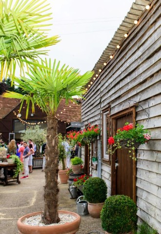 View from the Tasting Room across the courtyard at Monkton Barn