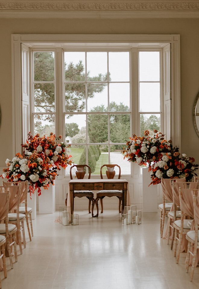 Ceremony room at exclusive use country house wedding venue lincolnshire nottinghamshire weddings