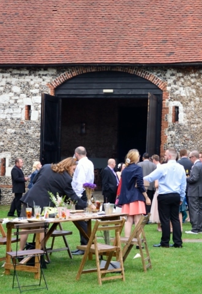 Barn wedding venue outside