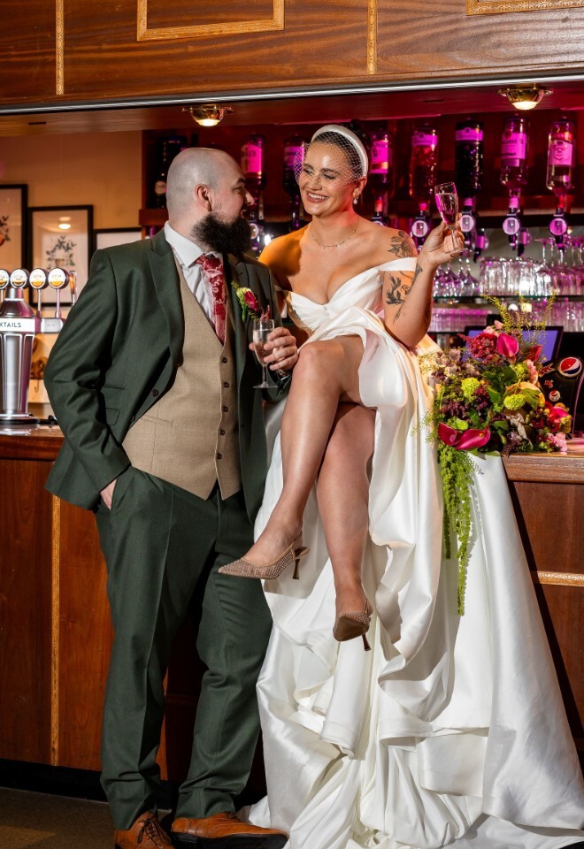 Applewood Hall Happy Couple Fun Bar Shot Wedding Inspiration