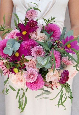 Pink Wedding Flowers by The Real Flower Company