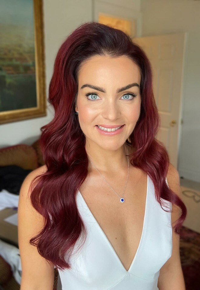 Soft glossy waves for bride at Dewsall Court - by Holly Andersen