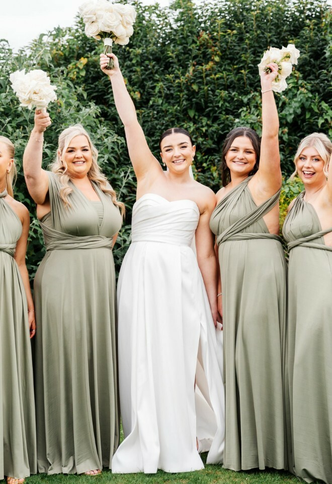 bride and bridesmaids