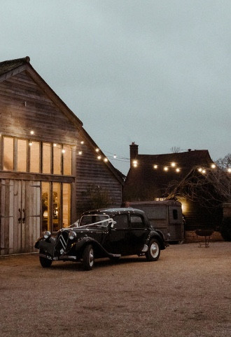 High Billinghurst Farm Surrey barn wedding venue Citroen