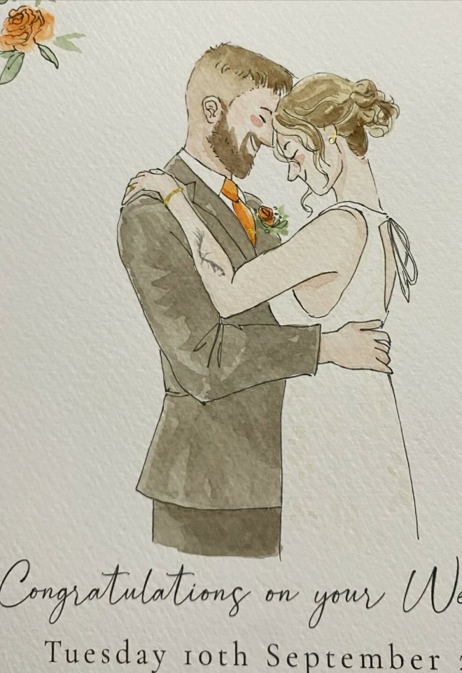 Illustration by Kiwi wedding card