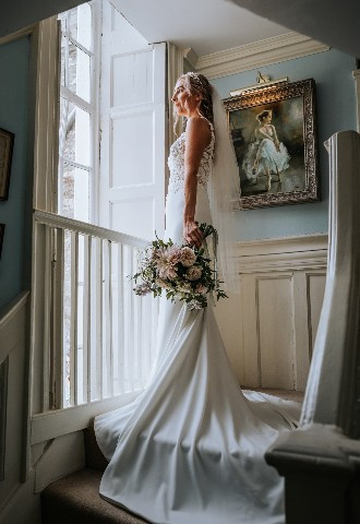 Tredudwell Manor Staircase Bride