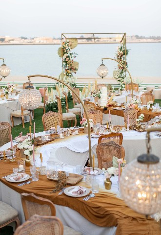 Wedding breakfast set up at Vida Beach Resort Umm Al Quwain