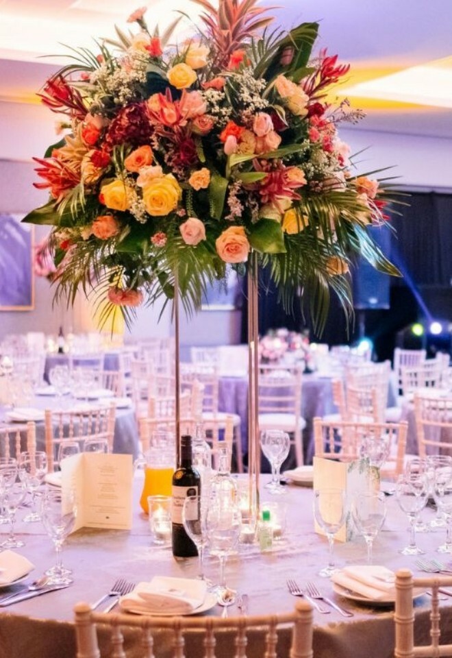 A wedding breakfast set up in the Wokefield Suite in Wokefield Place.