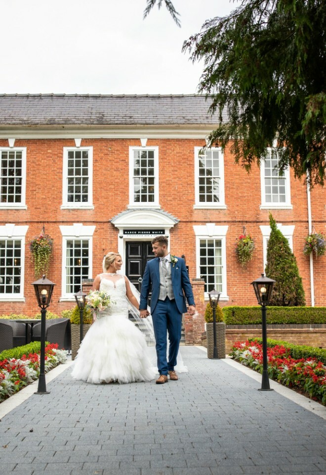 Manor Hotel Solihull Weddings Couple Exterior