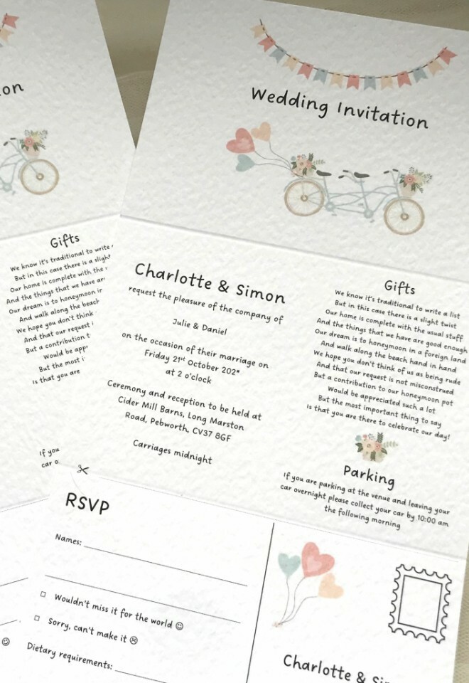 Tandem Wedding Invitations