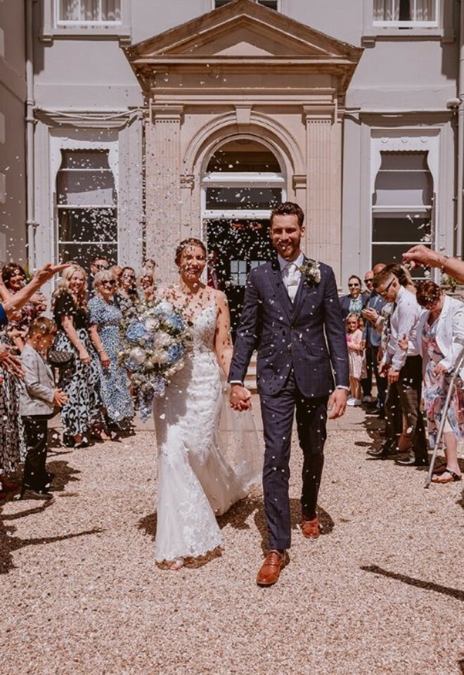 A confetti shot at the back of the Mansion House.