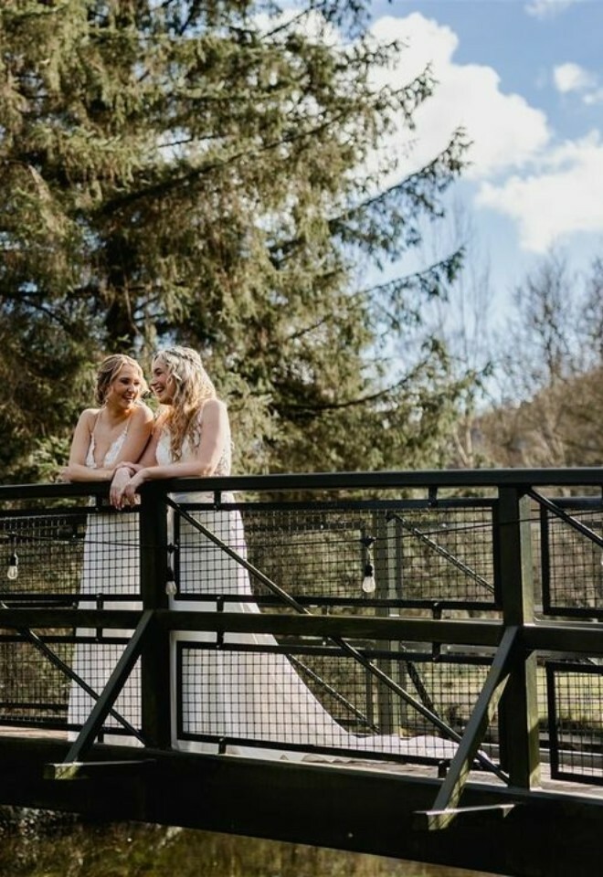 Same sex couple on the bridge