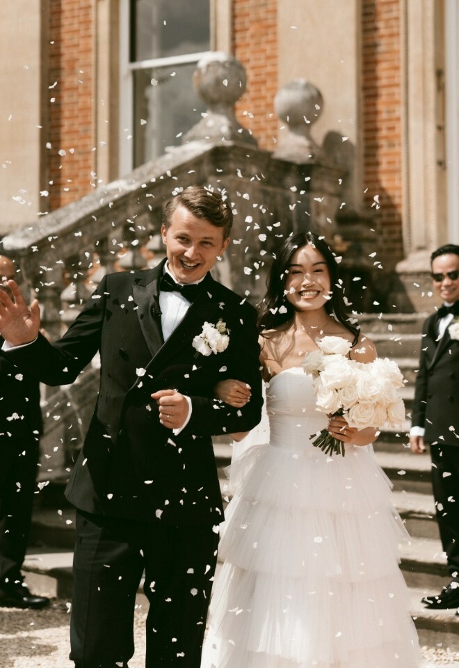 Confetti shot in front of the venue