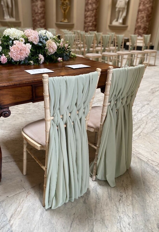 AJ Events Sage Weave chair decor in Buckinghamshire