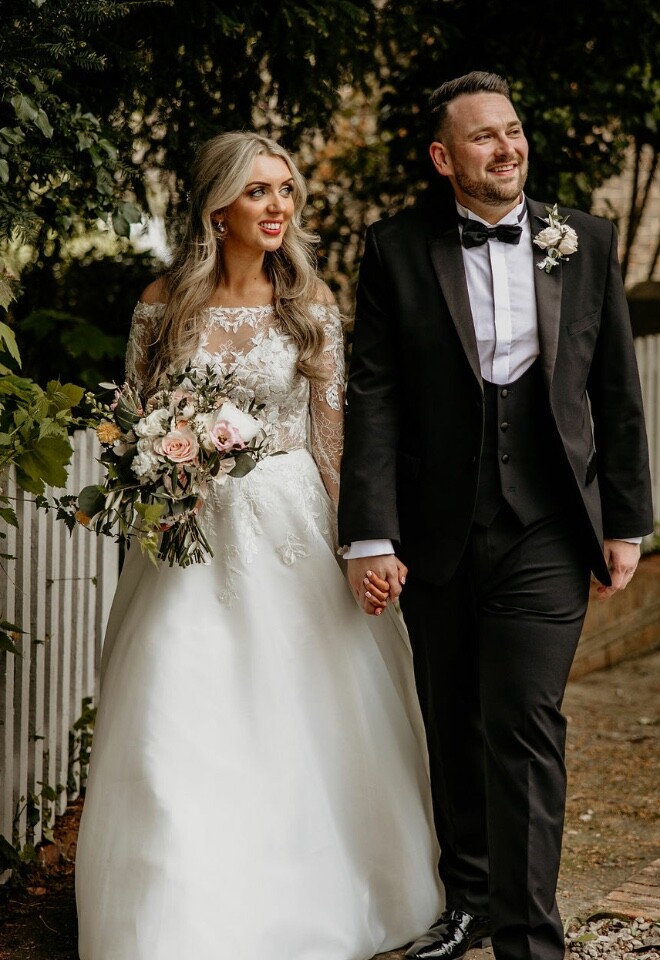 Bride and Groom Garden shot 