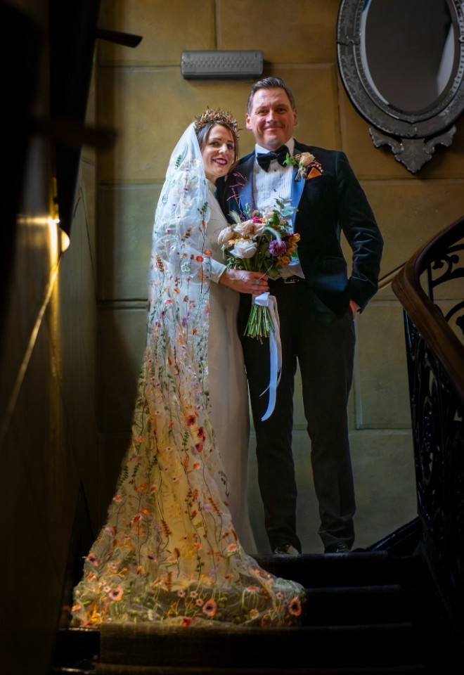 Couple on the stairs of Hotel Du Vin Birmingham