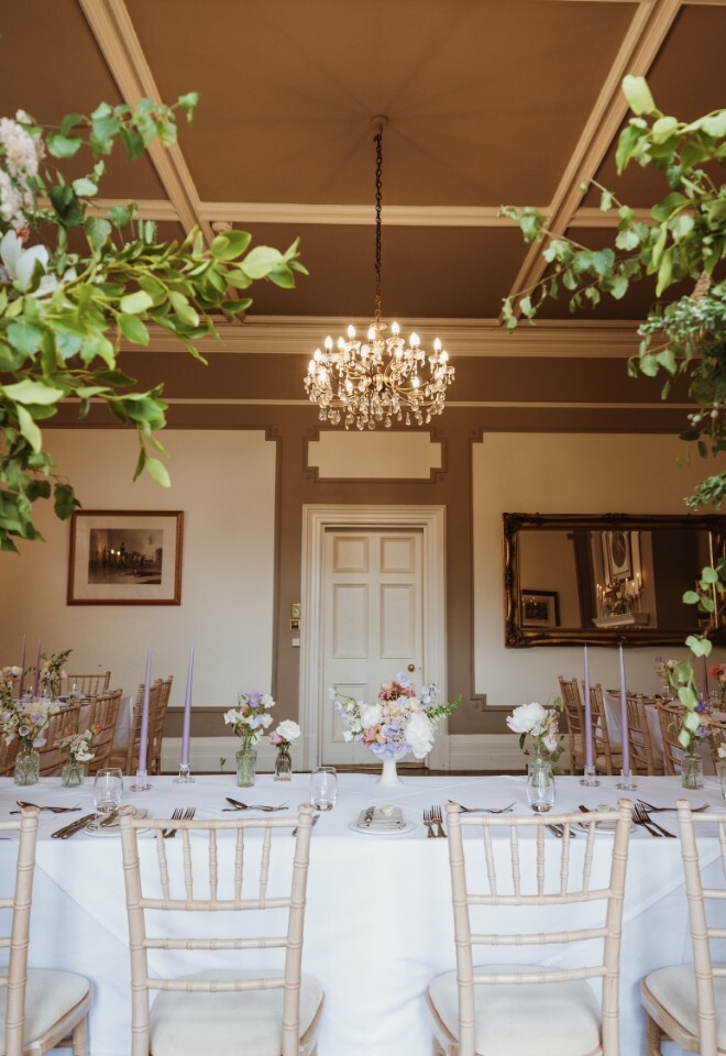 Long Table Wedding Breakfast within Glewstone Court, Herefordshire
