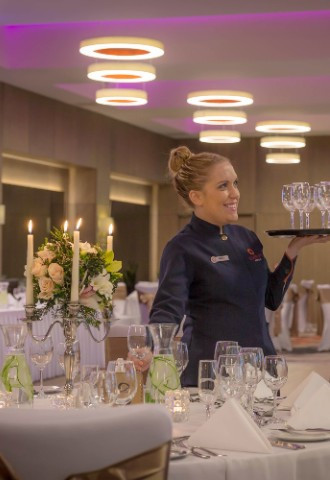 Table arrangements in our Chiswick Ballroom