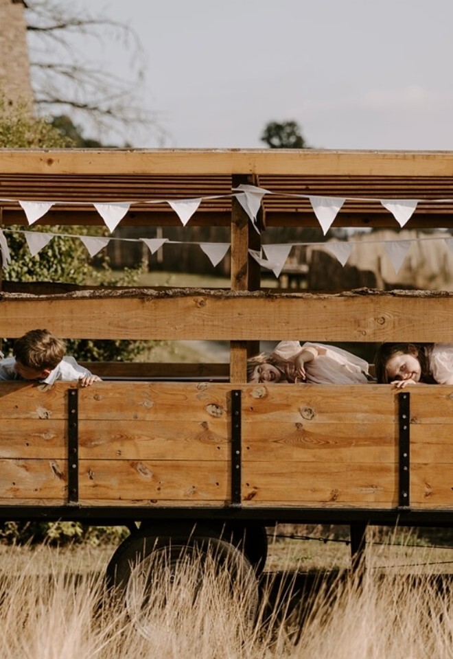 Wedding Transport tractor and trailer 