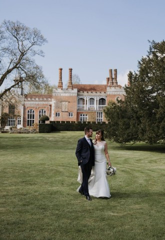 Couple walking on the grounds of Nether Winchendon