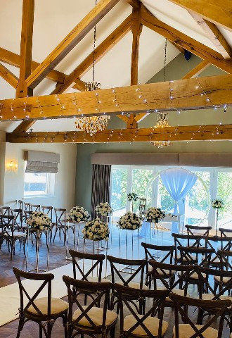 Wedding ceremony set up at Tredegar Arms Hotel, Blaenau Gwent