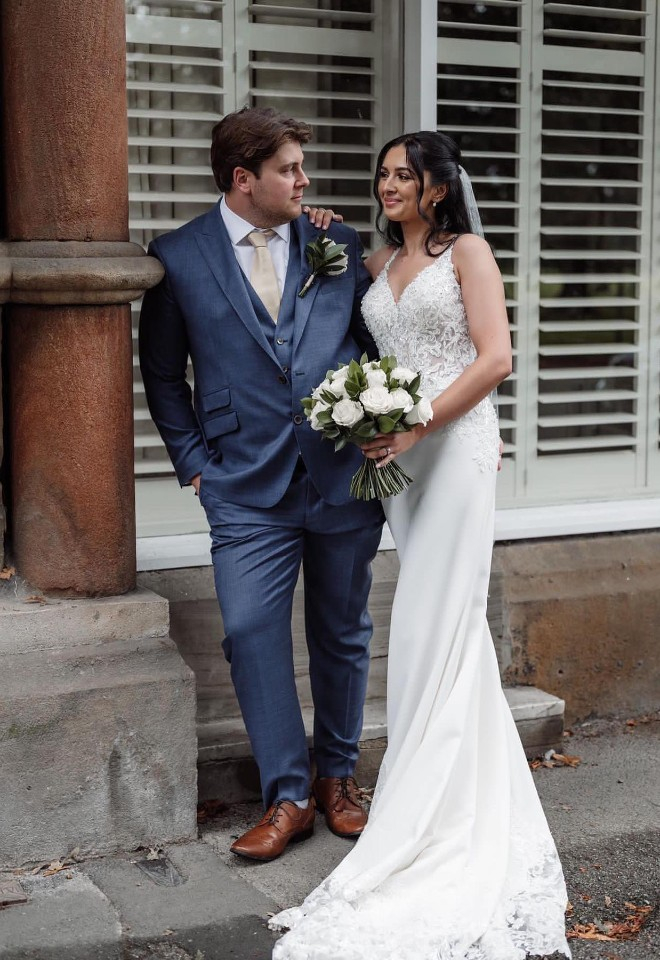 Blue 3 piece wedding suit from Harrogate Suit Hire