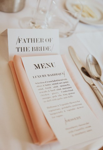 Wedding table setting at The Elephant Hotel