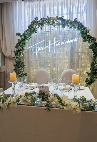 Sweetheart top table wedding breakfast