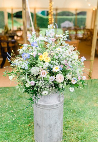 Midelney Manor wedding floral display