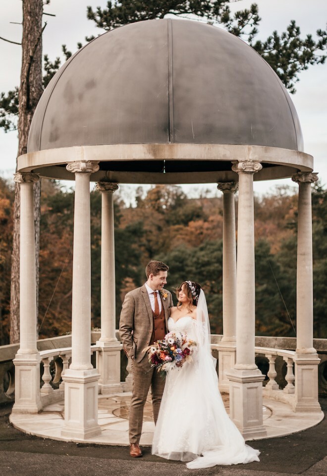Couple by our outdoor ceremony area