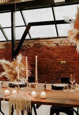Head table set up in the workshop of The Shack Revolution in Hereford