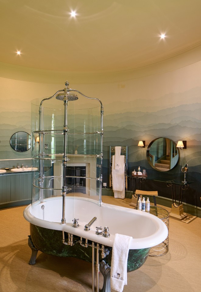 Turret Suite Bathroom at Swinton Park Hotel