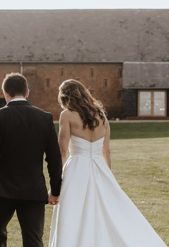 Wedding couple photo in front of Copdock Hall Suffolk