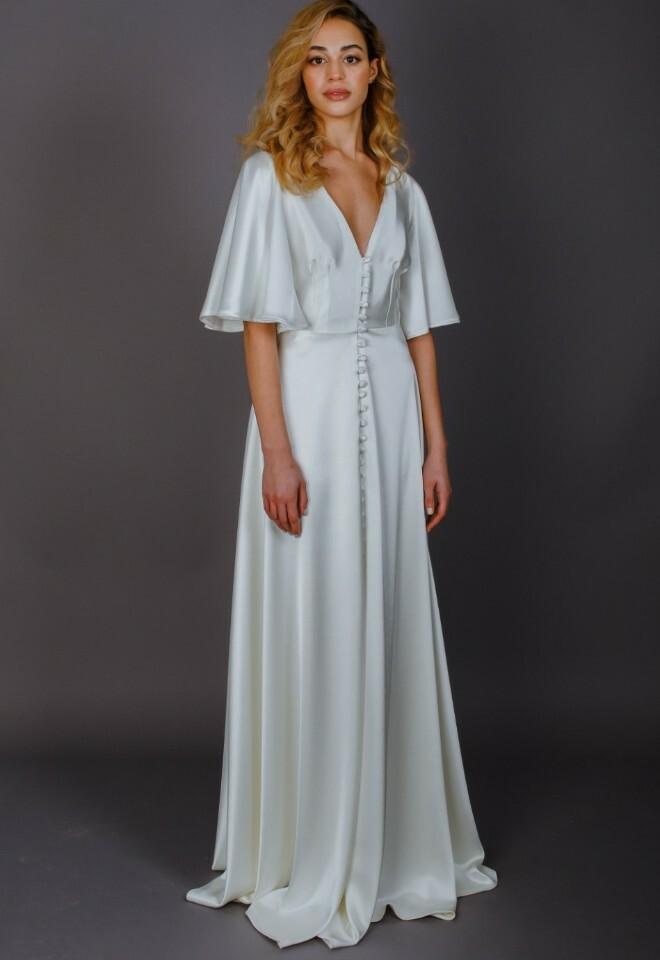 satin vintage tea dress wedding bridal