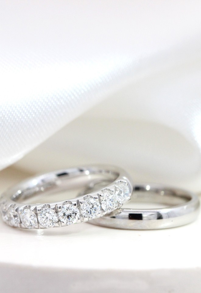 Holts Gems Platinum and Diamond Wedding Rings