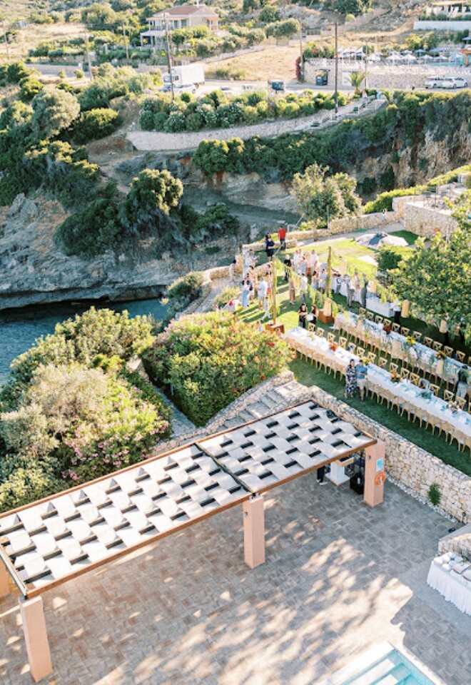Villa Brio waterfront wedding venue in Kefalonia overlooking the Ionian Sea