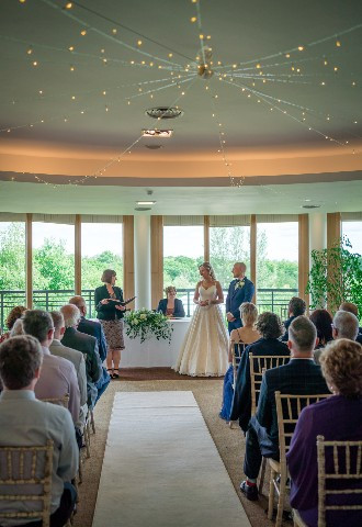 Wedding ceremony at East Sussex National Hotel